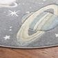 Safavieh Carousel 5"3" Round Grey and Lavender Kids Area Rug, , large