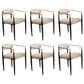 Morden Fort Modern Boucle Arm Chair with White Cushion in Black and Gold (Set of 6), , large