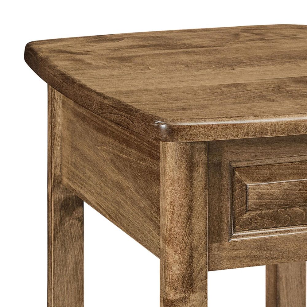 Archbold Furniture Carson 1-Drawer Chairside Table with Shelf in Bark, , large