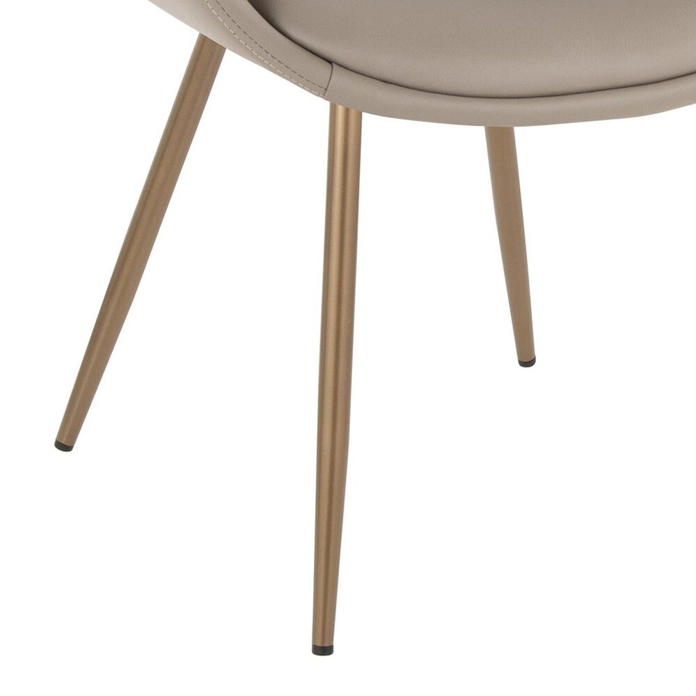 LumiSource Curvo Contemporary Upholstered Chair in Antique Copper Metal and Light Grey Faux Leather by LumiSource - Set of 2, , large
