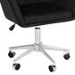 Impressions Vanity Kelly Swivel Vanity Chair with Black Cushion in Matte Silver, , large