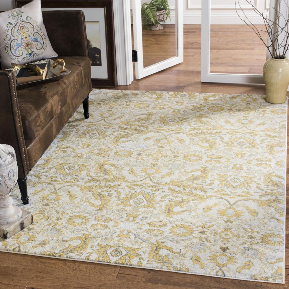 Safavieh Evoke EVK238S 10" x 14" Ivory and Gold Area Rug, , large