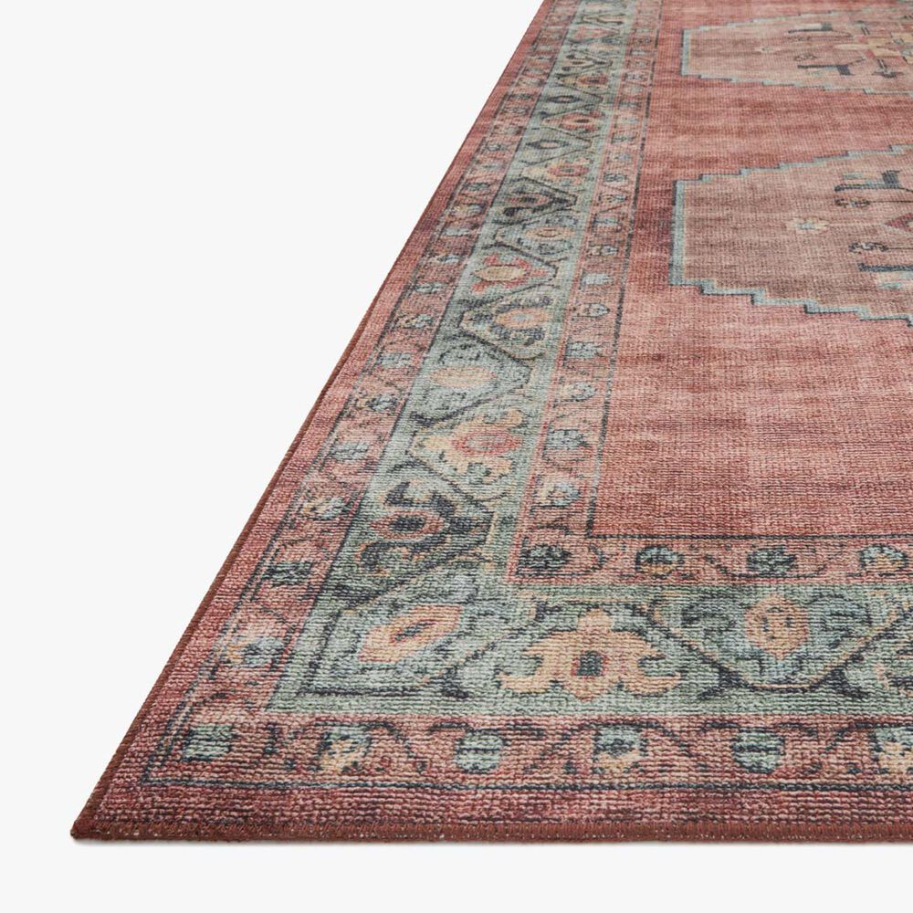 Loloi Heidi 2&#39; x 5&#39; Spice and Aqua Area Rug, , large
