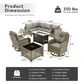 HOMLUX 9-Piece Patio Conversation Set in Dark Gray, , large