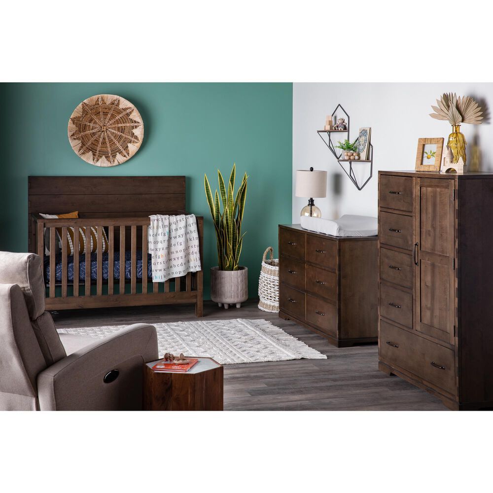 Eastern Shore Dovetail 4-in-1 Convertible Crib in Graphite, , large
