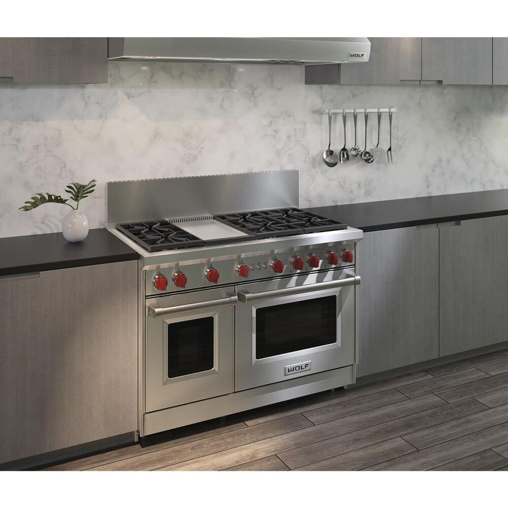 Wolf 48" ProStyle Gas Range with Griddle (LP) Nebraska Furniture Mart