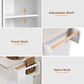 HOMLUX 44" Kitchen Island with Trash Can Storage Cabinet in White, , large