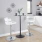 Lumisource Cinch Claire Swivel Adjustable Bar Stool with White Cushion in Chrome (Set of 2), , large