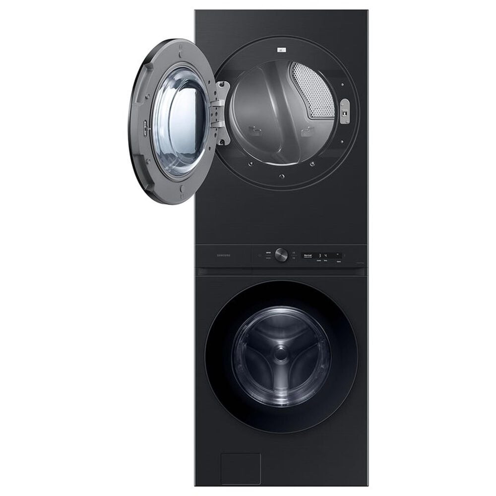 Samsung Bespoke 4.6 Cu. Ft. Washer and 7.6 Cu. Ft. Gas Dryer Stack Laundry in Brushed Black, , large