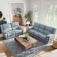 Furniture of America Glarus Manual Recliner Sofa and Loveseat Set in Powder Blue, , large