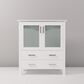 Lexora Home Volez 30" Single Bathroom Vanity in White with 2 cm White Ceramic Top and Rectangular Sink, , large
