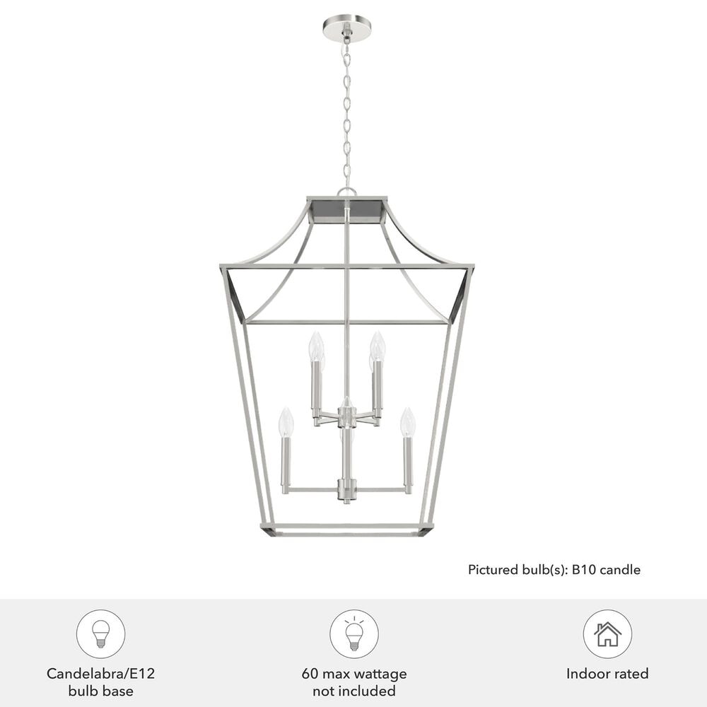 Hunter Laurel Ridge 8-Light Pendant Lantern in Brushed Nickel, , large