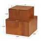 Maple and Jade 9.9" 2-Piece Handmade Storage Decorative Box Set in Brown, , large
