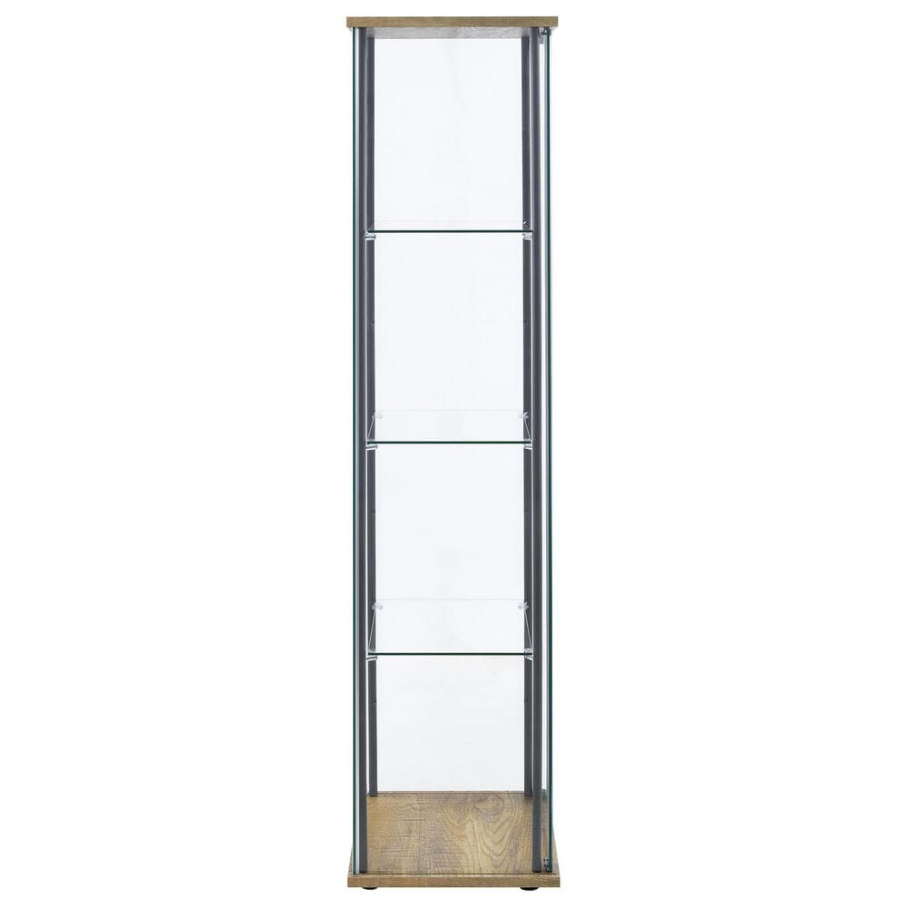 Coaster Bellatrix Curio Cabinet in Mango, Clear and Sandy Black, , large