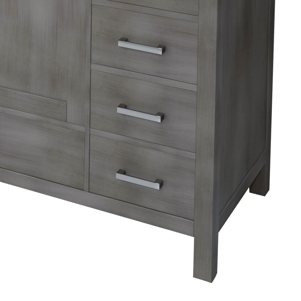 Lexora Home Jacques 84&quot; Double Bathroom Vanity in Distressed Grey with 2 cm White Quartz Top and Rectangular Sinks, , large