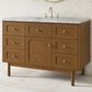 James Martin Laurent 48" Single Bathroom Vanity in Honey Oak with 3 cm Carrara Marble Top and Rectangular Sink, , large