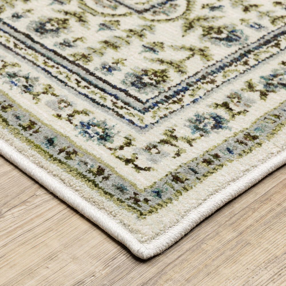 Oriental Weavers Andorra Ivory and Blue 6'7" x 9'6" Area Rug, , large