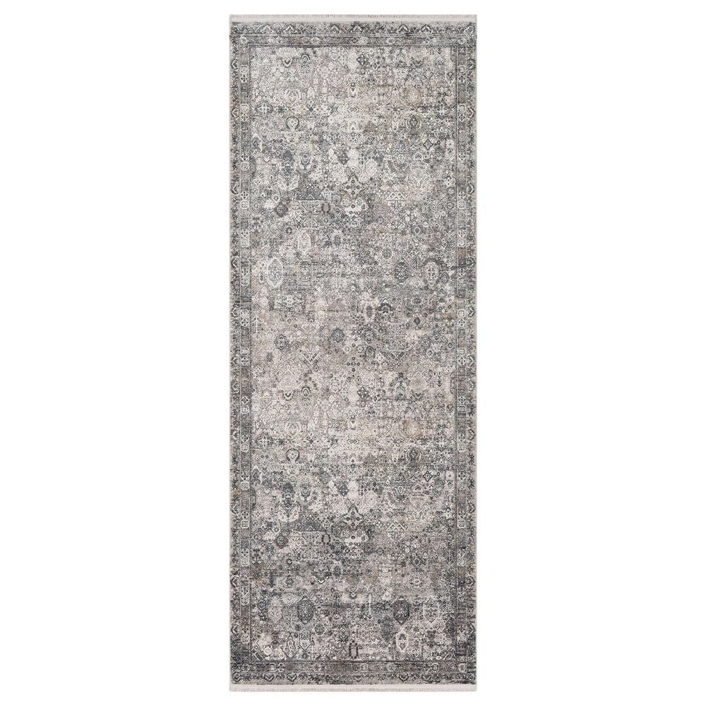 Surya Solar 3" x 8" Gray, Light Gray, Charcoal, Black and Mustard Runner, , large