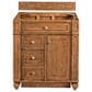 James Martin Vanities Bristol 30" Single Bathroom Vanity in Saddle Brown with 3 cm Parisien Bleu Quartz Top and Rectangular Sink, , large