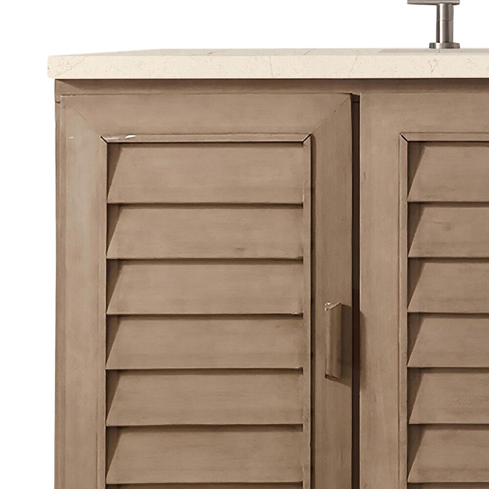 James Martin Vanities Portland 48&quot; Single Bathroom Vanity in Whitewashed Walnut with 3 cm Eternal Marfil Quartz Top and Rectangular Sink, , large
