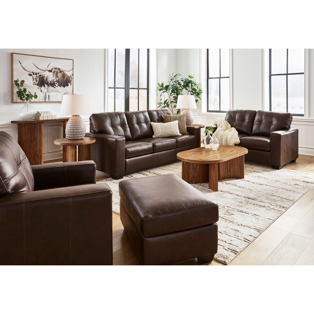 Ashley Santorine Stationary Loveseat in Dark Brown, , large
