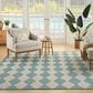 Nourison Positano Geometric Aqua 8" x 10" Indoor/Outdoor Area Rug, , large