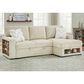 Modern Market Stationary Right Facing Sofa Bed with Bluetooth Speaker in Ivory, , large