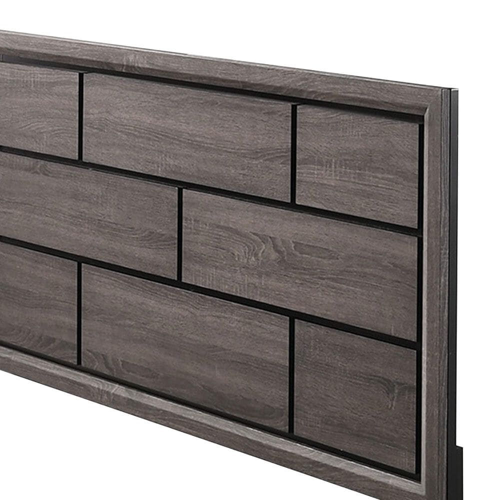 Crown Mark Akerson King Panel Bed in Grey, , large