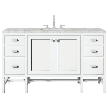James Martin Vanities Addison 30" Single Bathroom Vanity in Glossy White with 3 cm Victorian Silver Quartz Top and Rectangular Sink, , large
