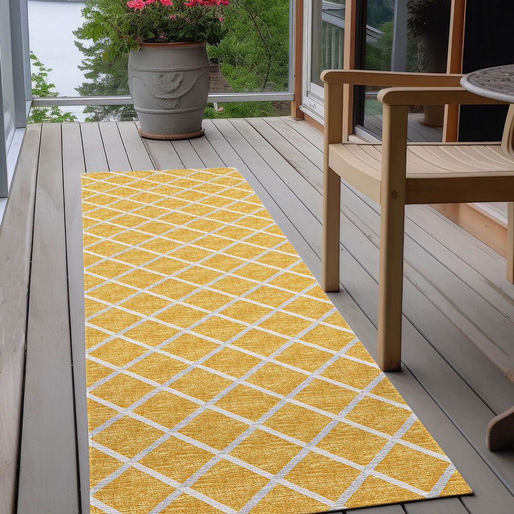 Dalyn Rug Company York 2&#39;3&quot; x 12&#39; Gold Indoor/Outdoor Runner, , large