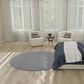 Nourison Courtyard Ivory and Blue 6" Round Indoor/Outdoor Area Rug, , large