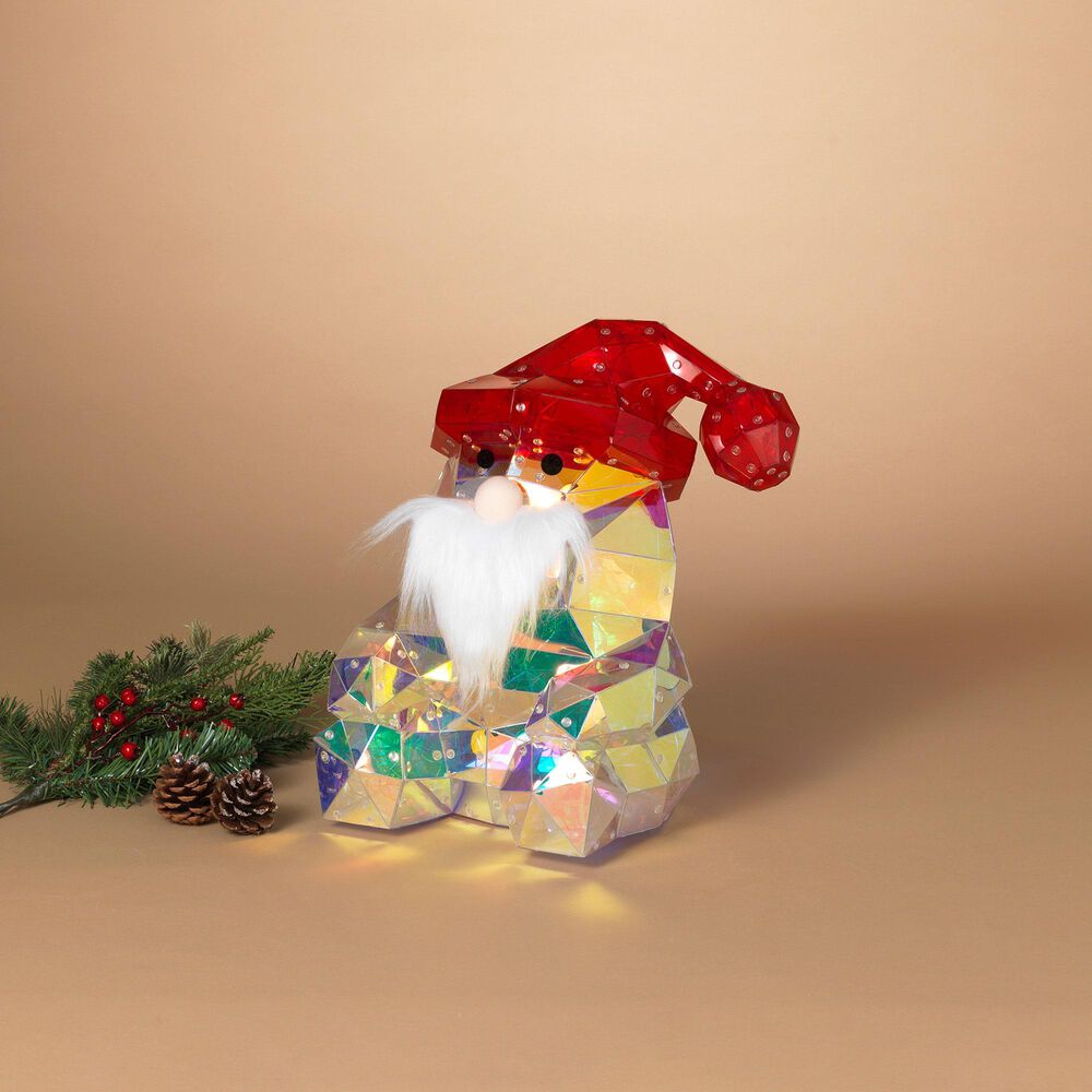 The Gerson Company 13.75&quot; USB Electric Lighted Holographic Santa with Remote Control, , large
