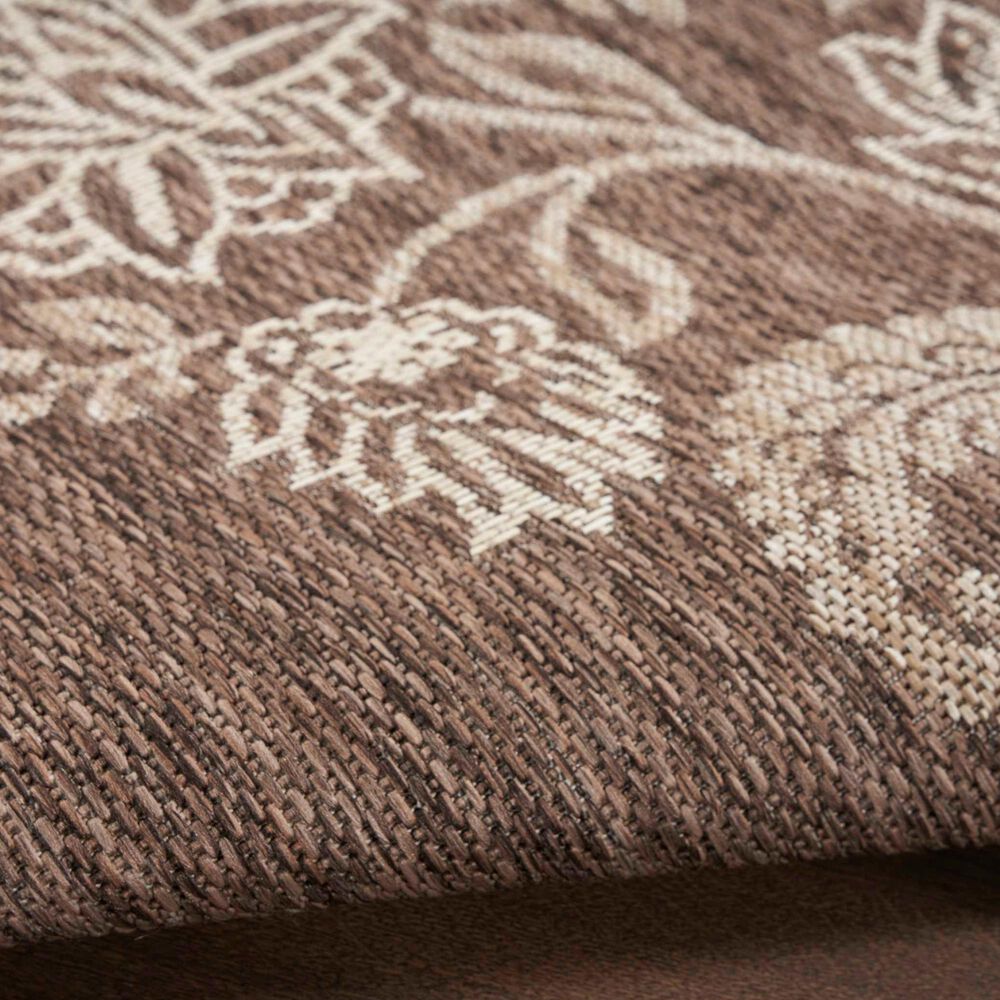 Nourison Garden Oasis Floral Mocha 6&#39; x 9&#39; Indoor/Outdoor Area Rug, , large