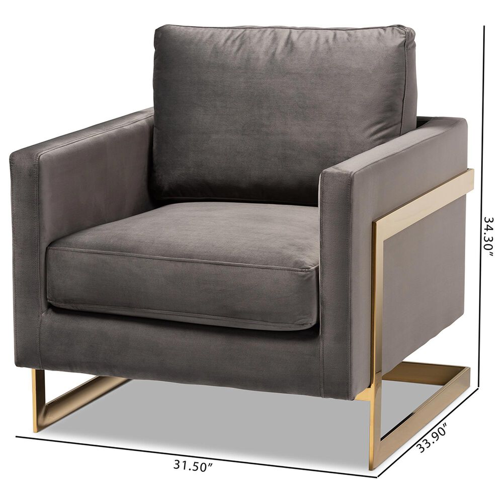Baxton Studio Matteo Arm Chair in Grey, , large