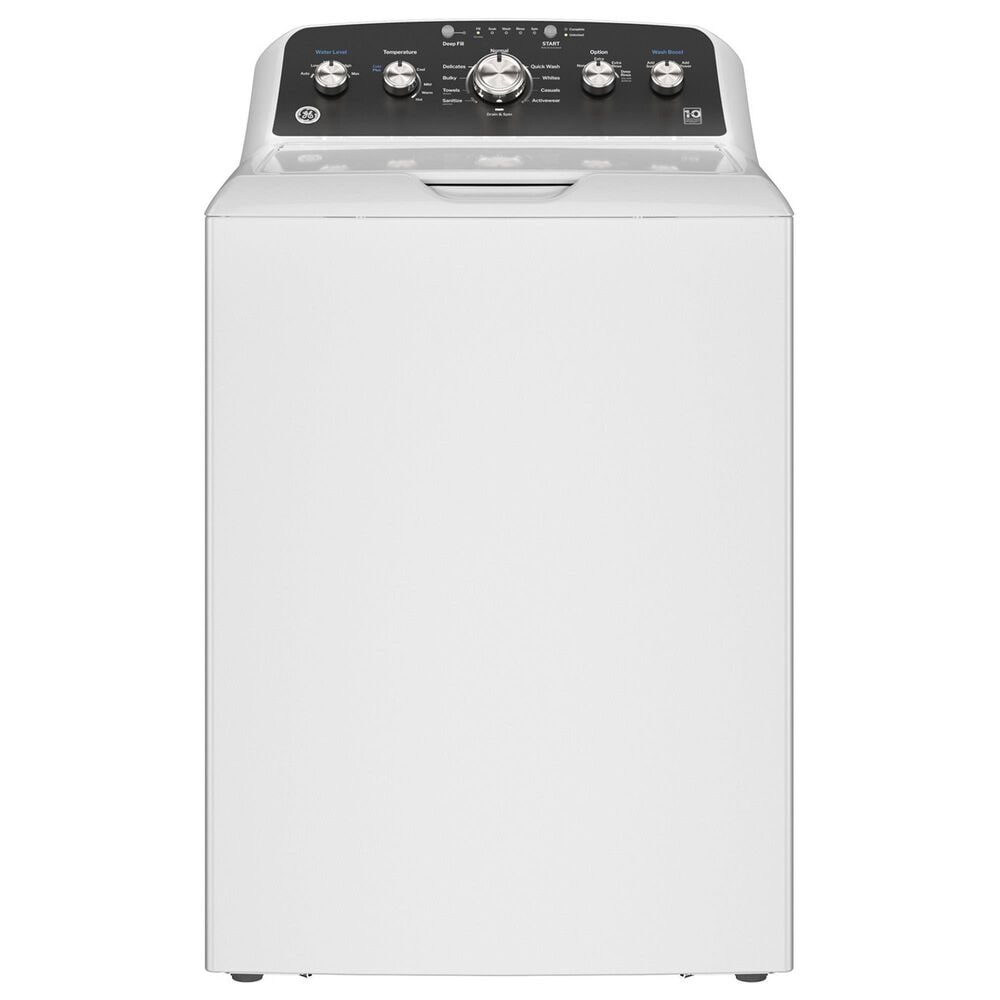 GE Appliances 4.6 Cu. Ft. Top Load Washer and 7.2 Cu. Ft. Electric Dryer Laundry Pair in White and Matte Black, , large