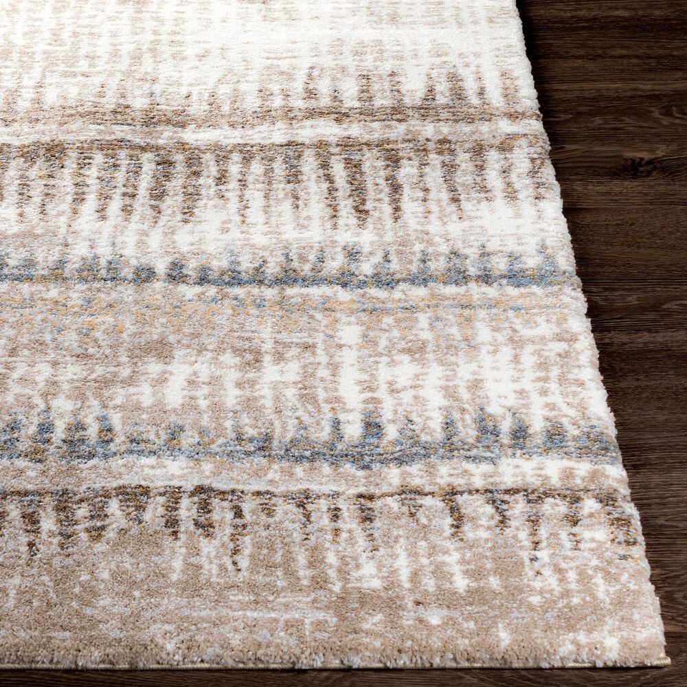 Surya Portofino Cream, Taupe, Tan, Light Slate, Medium Brown and Light Blue 5&#39;3&quot; x 7&#39; Area Rug, , large