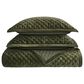 Hampton Park Charleston Queen Velvet Coverlet Set in Green, , large