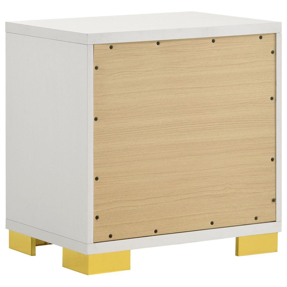 Pacific Landing Marceline 2-Drawer Nightstand in White and Gold, , large