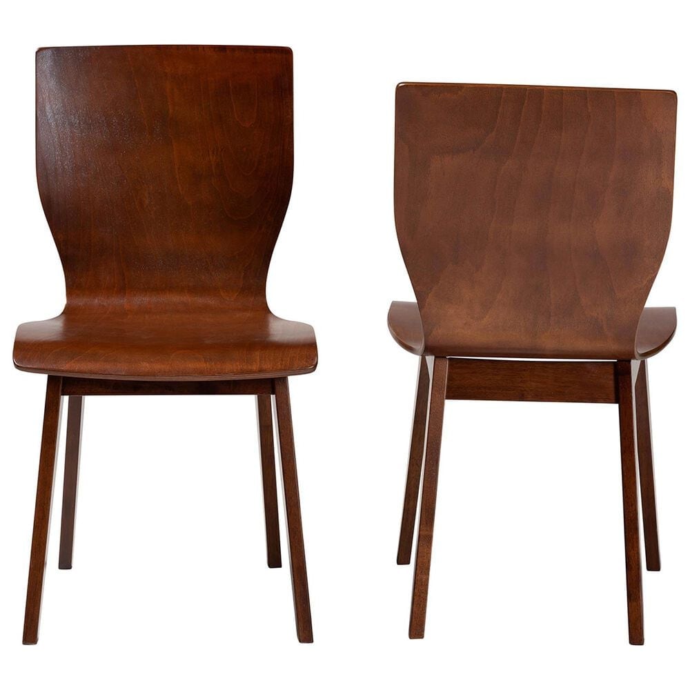 Baxton Studio Elsa Side Chair in Dark Walnut (Set of 2), , large