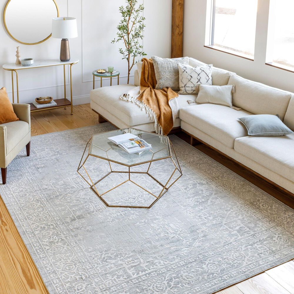 Surya Aisha 7&#39;10&quot; x 10&#39;3&quot; Gray and Off-White Area Rug, , large