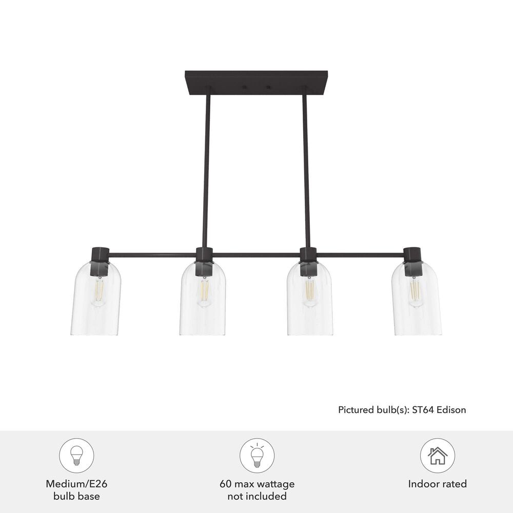 Hunter Lochmeade 4-Light Linear Chandelier in Noble Bronze, , large