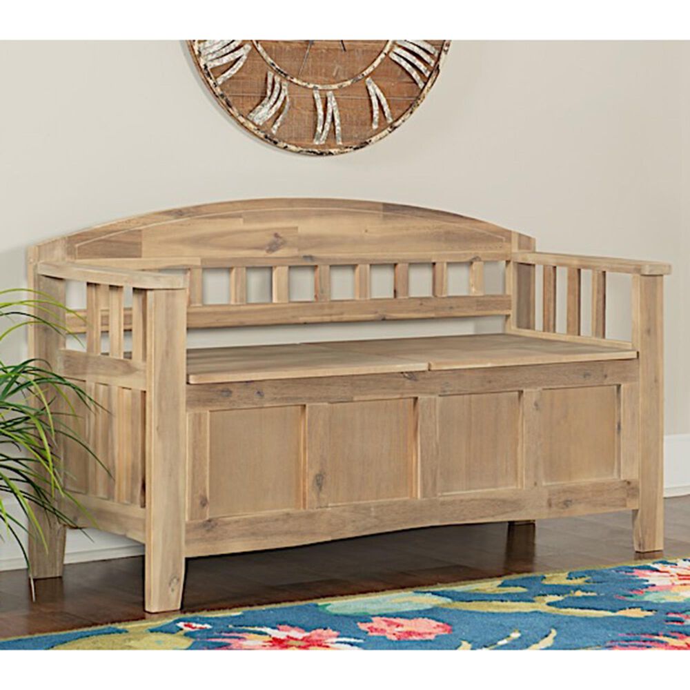 Linden Boulevard Hobson Storage Bench in Acacia, , large