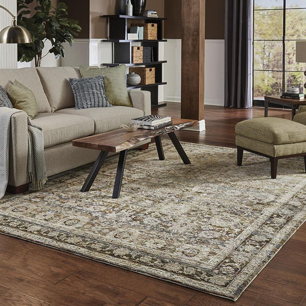 Oriental Weavers Andorra 7125C 10&#39; x 13&#39;2&quot; Green and Brown Area Rug, , large