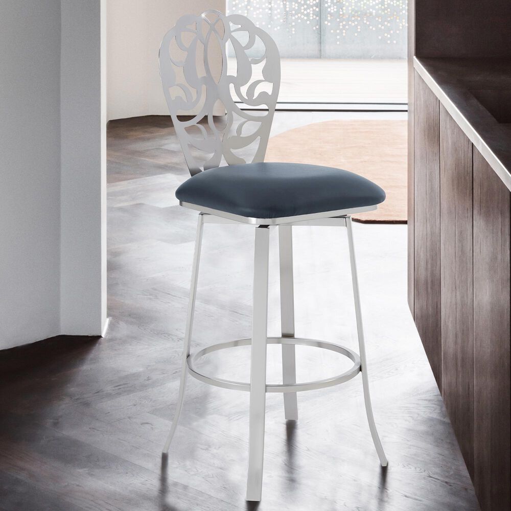 Blue River Cherie 30" Bar Stool in Dark Gray, , large