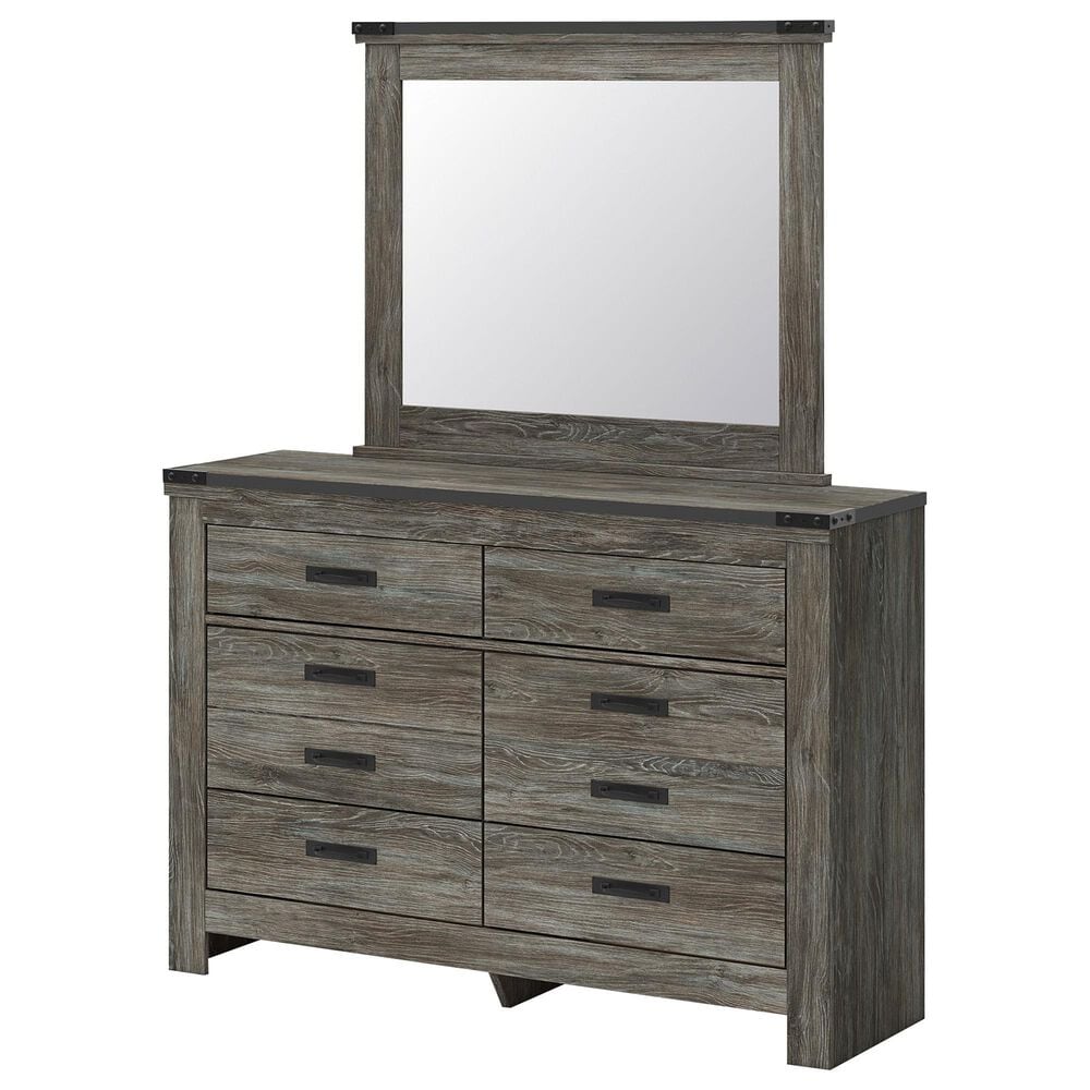 Ashley Frandern 4-Piece Full Bookcase Bedroom Set in Rustic Warm Gray, , large