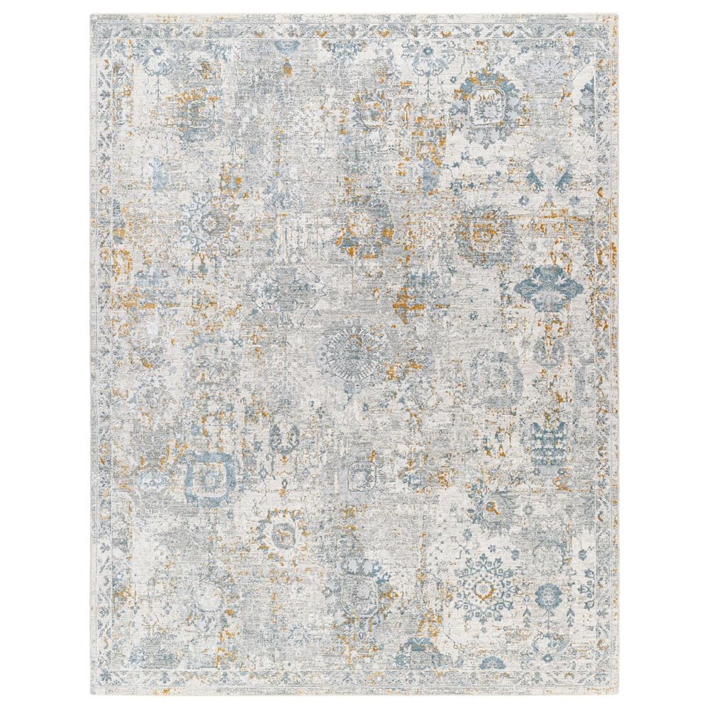 Surya Dresden DRE-2323 Medium Gray, Gray, White, Denim, Mustard and Light Slate 2" x 2"11" Area Rug, , large