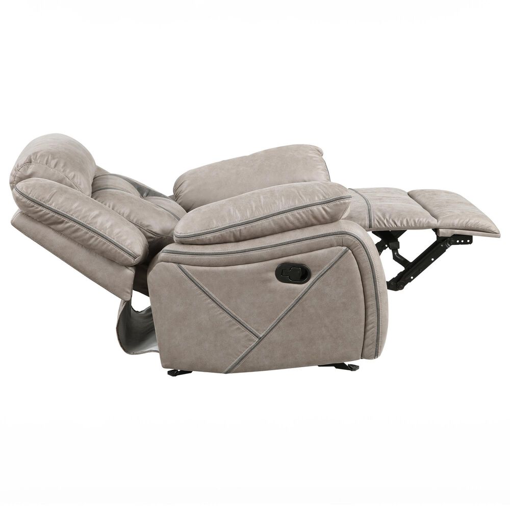 Steve Silver Tyson Manual Glider Recliner in Grey, , large