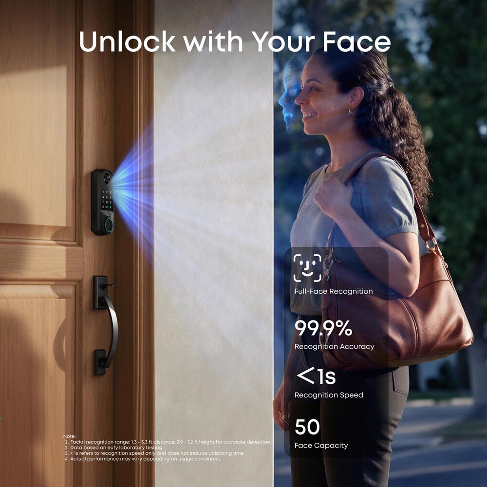 eufy FamiLock E40 Smart Security Lock with Facial Recognition in Black, , large
