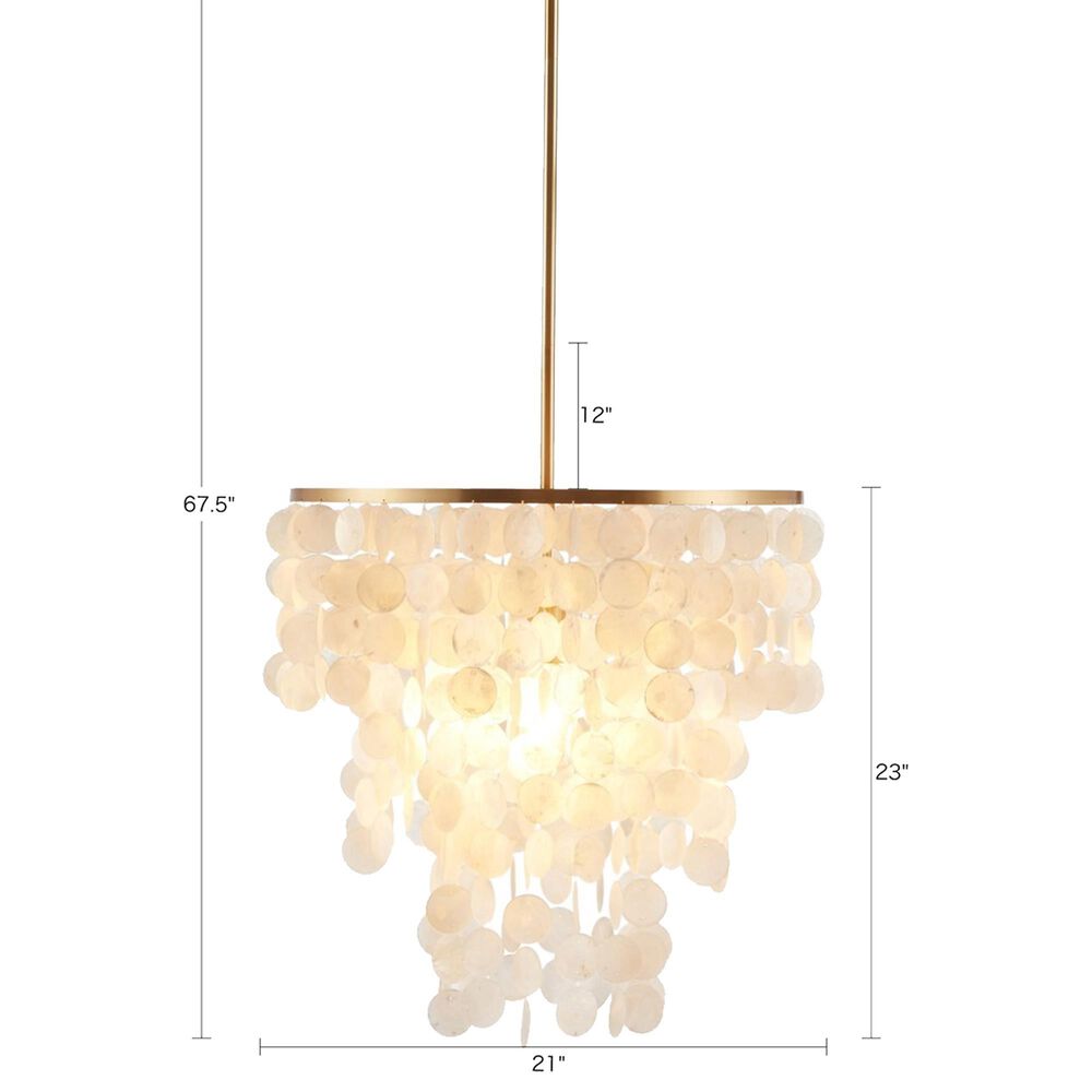 Hampton Park Isla Layered Capiz Chandelier in Gold, , large