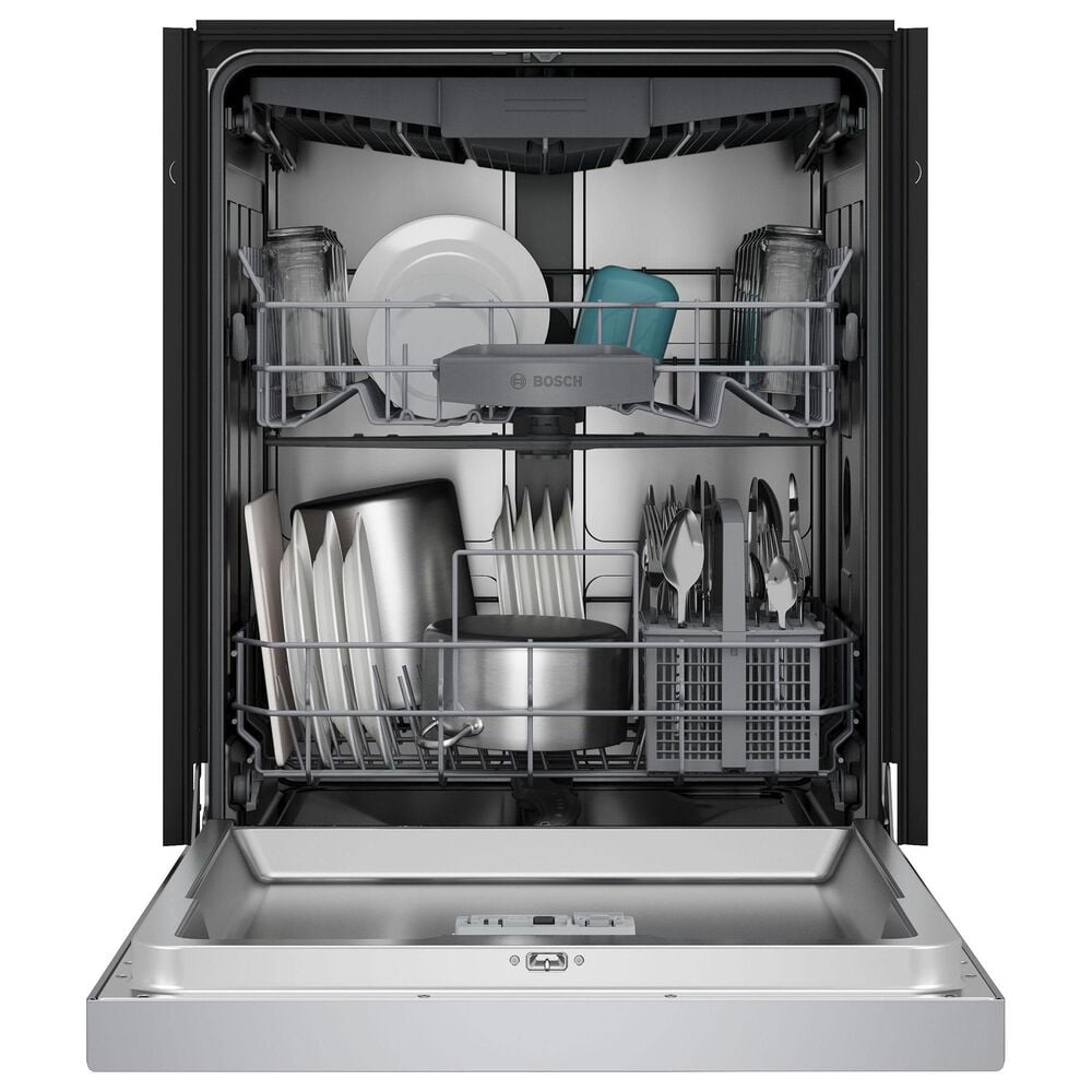 Bosch 300 Series 24&quot; Built-In Recessed Handle Dishwasher with 8 Wash Cycles in Stainless Steel, , large